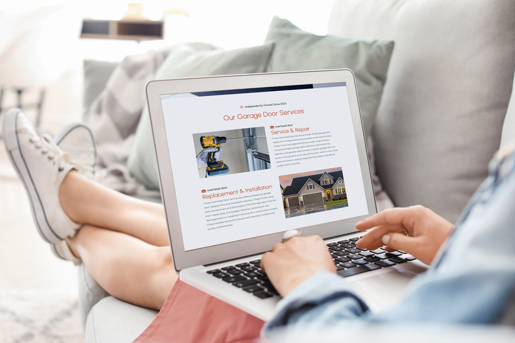 ContentCreation-1024×683 Timko Overhead Door services on laptop